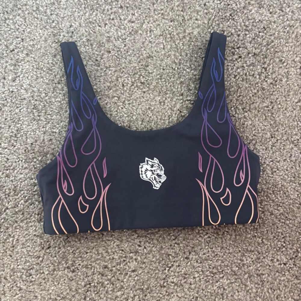 XS Darc Sport Charcoal Gray Ombré Flame Sports Bra